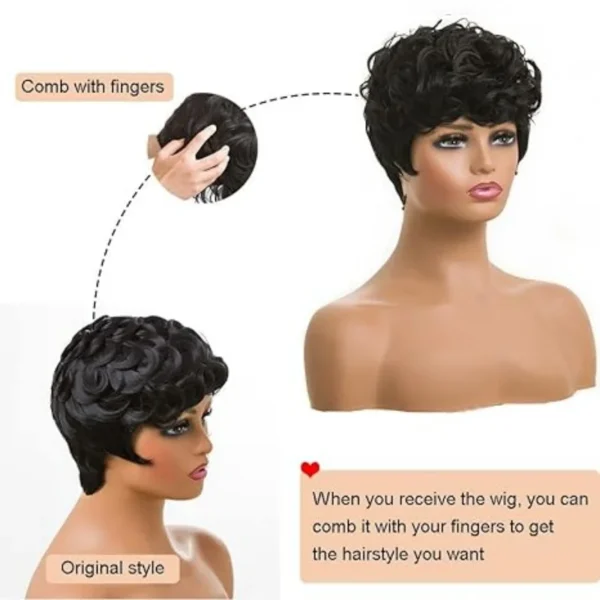 Waviii Luxe – Short Pixie Wig – Synthetic Hair - Image 6