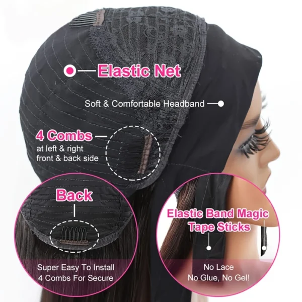 Waviii Luxe – Headband Wig – Short Human Hair 180% Density - Image 6