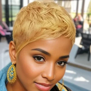 Waviii Luxe – Short Pixie Wig – Human Hair Blonde
