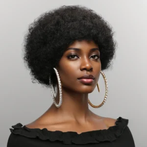 Waviii Elegance – Afro Puff Curly Bob – Human Hair 4 Colors