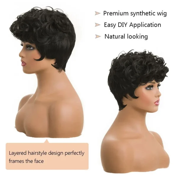 Waviii Luxe – Curly pixie Wigs Synthetic Hair 7 Colors - Image 3
