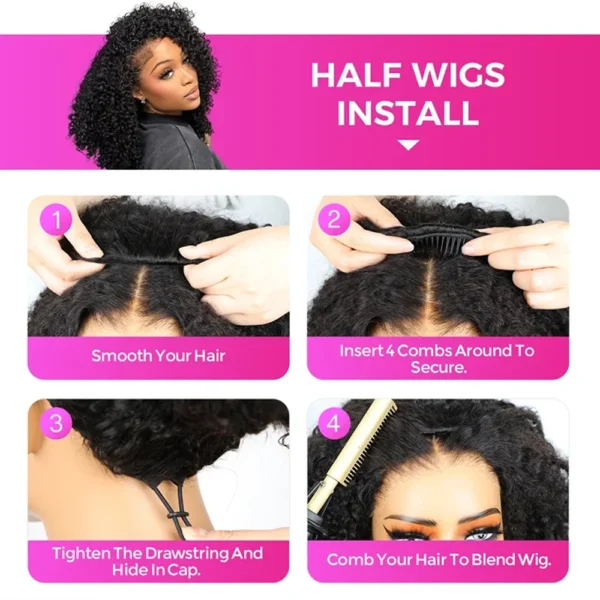 Waviii Glam – Medium Half Wig – Human Hair - Image 5