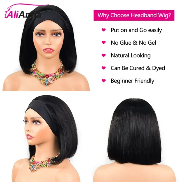 Waviii Luxe – Short Headband Wig – Human Hair - Image 6