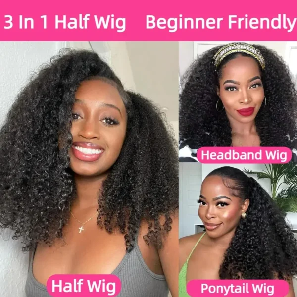 Waviii Glam – Short Half Wig – Human Hair Flip Over - Image 3