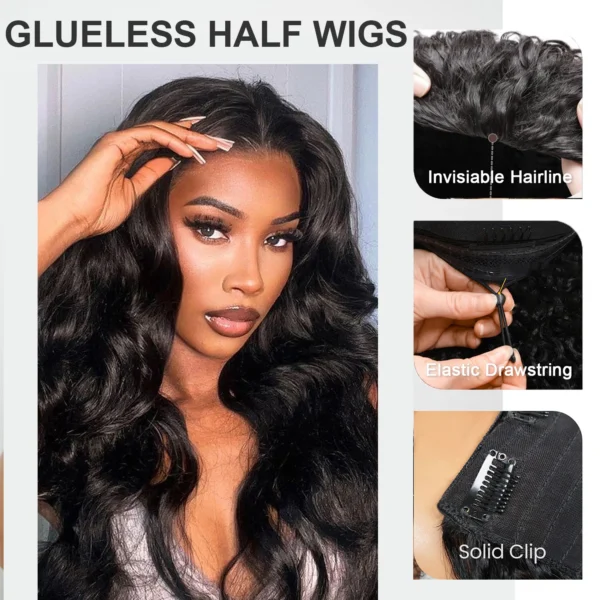 Waviii Luxe – Half Wig – Long Wavy Human Hair - Image 2