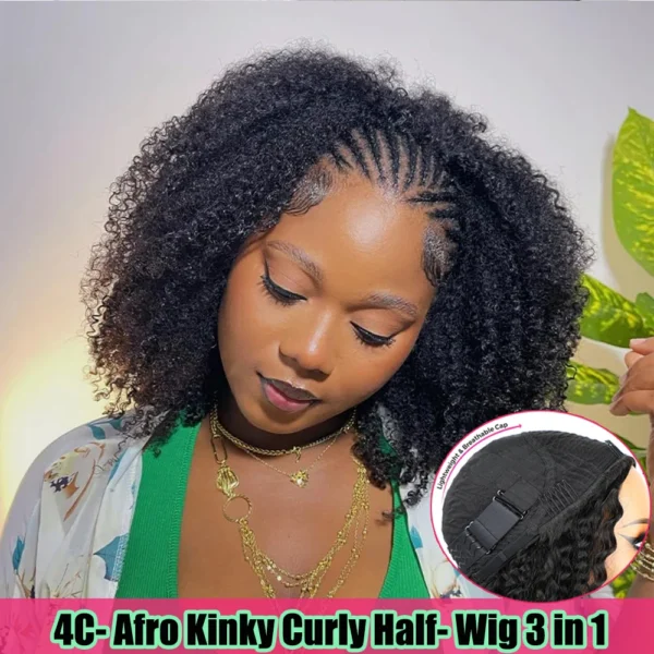 Waviii Glam – Short Half Wig – Human Hair Flip Over