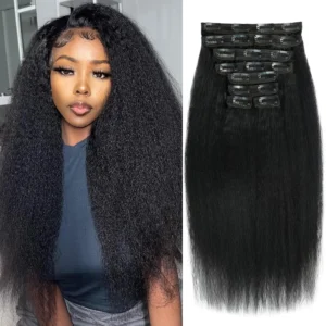 Hair Extension 8pcs Natural Black Remy Human Hair Clip