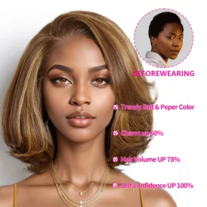 Waviii Luxe – Lace Front Bob Wig – Short Human Hair