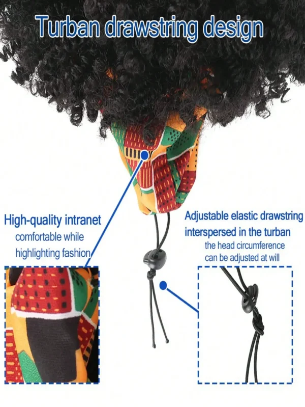 Waviii Luxe – Short Bob Wig – Synthetic Hair with headscarf and tassel - Image 6