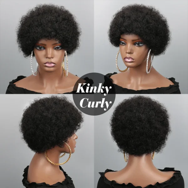 Waviii Elegance – Afro Puff Curly Bob – Human Hair 4 Colors - Image 5