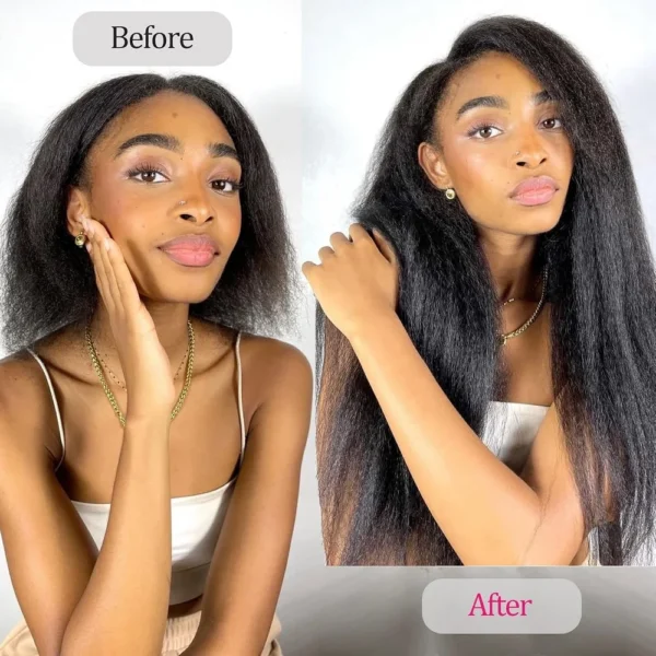 Hair Extension 8pcs Natural Black Remy Human Hair Clip - Image 5