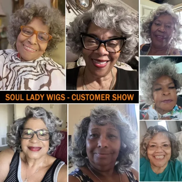 Waviii Luxe – Short Curly Wig – Human Hair Gray - Image 4