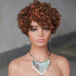Waviii Elegance – Short Pixie Wig – Human Hair colored