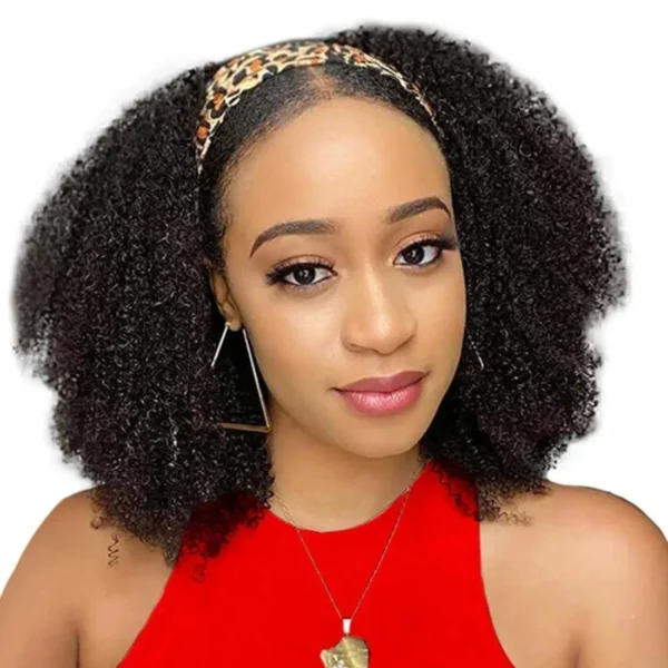 Waviii Luxe – Headband Wig – Short Human Hair Kinky Curly - Image 2