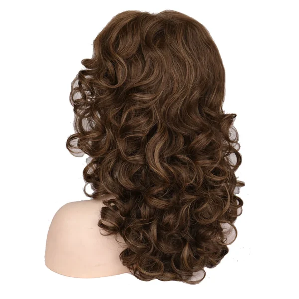 Waviii Luxe – Medium Curly Wig – Synthetic Hair Gold color 80s style - Image 5