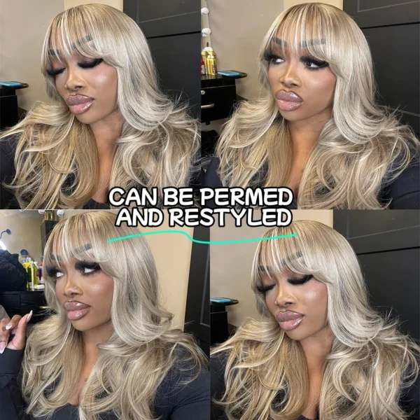 Waviii Luxe – Straight Wig – Long/Short Human Hair Ash Blonde /Blonde - Image 4