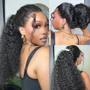 Waviii Luxe – Long Curly Wig – Human Hair Invisible Strap