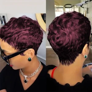 Waviii Elegance – Short Pixie Wig – Human Hair 4 colors