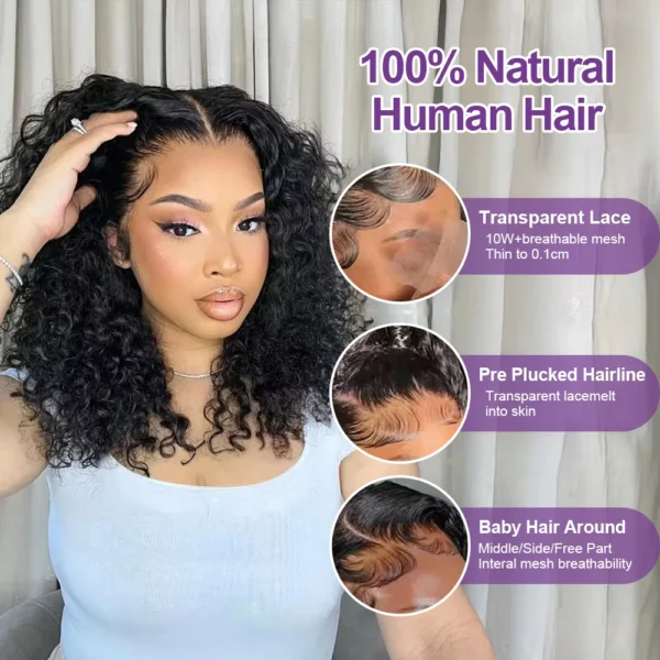 Waviii Glam – Short Bob Wig – Human Hair - Image 4