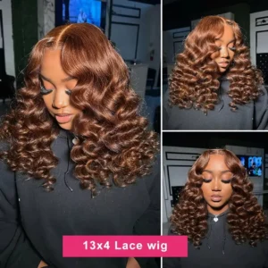 Waviii Elegance – Loose Deep Wave – Human Hair Chocolate Brown Short Bob