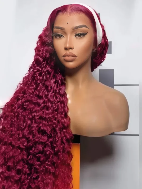 Waviii Glam – Headband Wig – Long Human Hair Reddish Brown - Image 2