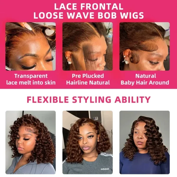 Waviii Elegance – Loose Deep Wave – Human Hair Chocolate Brown Short Bob - Image 5