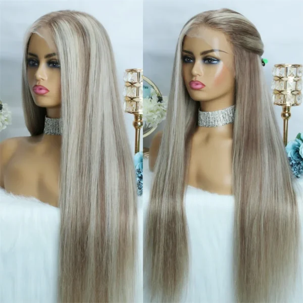 Waviii Luxe – Straight Wig – Long/Short Human Hair Ash Blonde /Blonde - Image 5