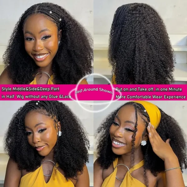 Waviii Glam – Short Half Wig – Human Hair Flip Over - Image 6