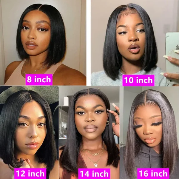 Waviii Glam – Short Straight Wig – Human Hair - Image 3