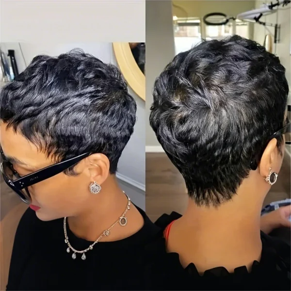 Waviii Elegance – Short Pixie Wig – Human Hair 4 colors - Image 4