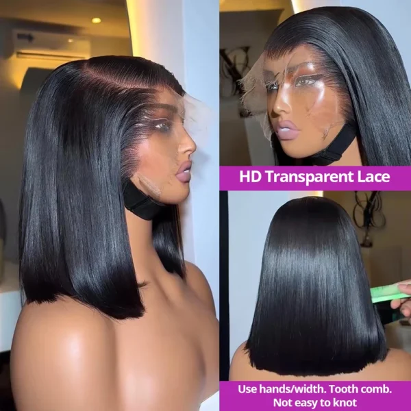 Waviii Luxe – Bob Wig – Short Straight Human Hair - Image 3