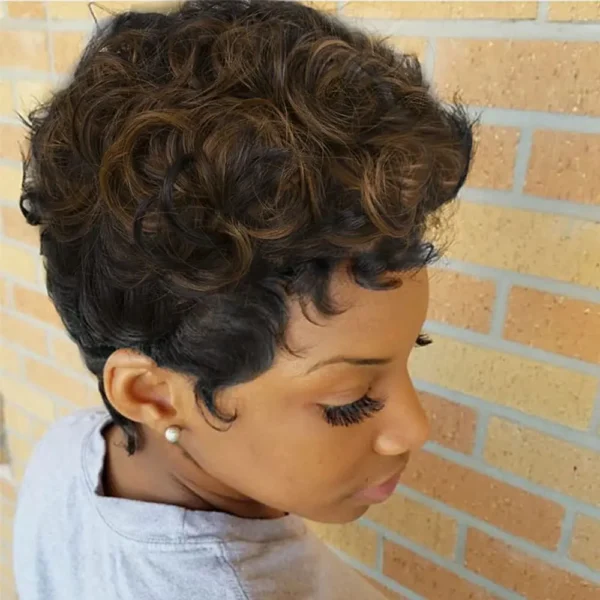 Waviii Luxe – Curly pixie Wigs Synthetic Hair 7 Colors - Image 6