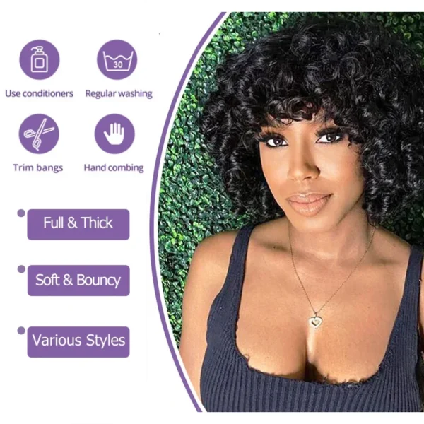 Waviii Luxe – Loose Short Bob Wig – Human Hair - Image 3