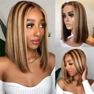 Waviii Luxe – Short Bob Wig  – Human Hair Ombre Brown