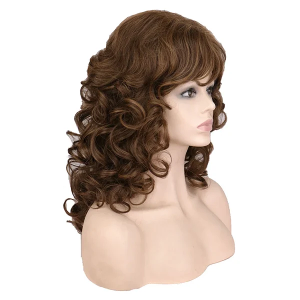 Waviii Luxe – Medium Curly Wig – Synthetic Hair Gold color 80s style - Image 3