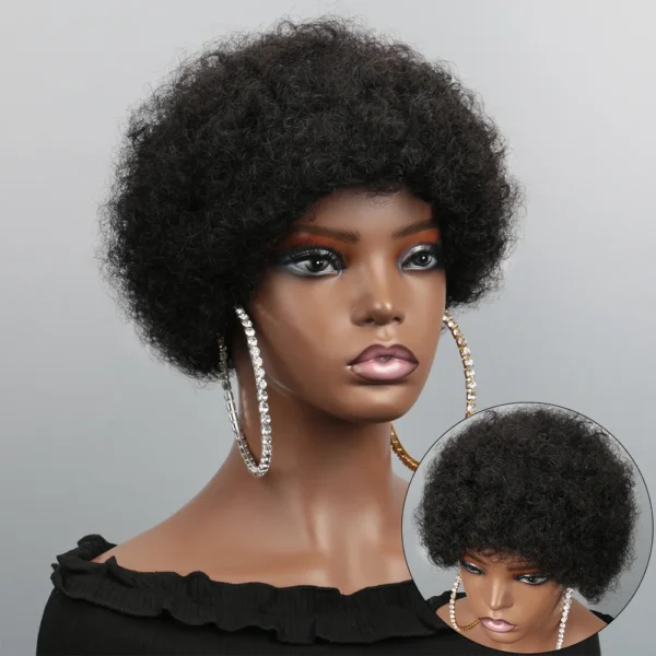 Waviii Elegance – Afro Puff Curly Bob – Human Hair 4 Colors - Image 3