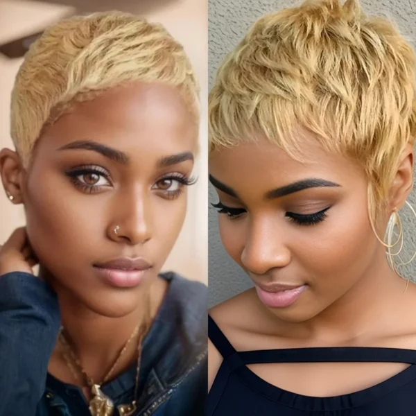 Waviii Luxe – Short Pixie Wig – Human Hair Blonde - Image 5