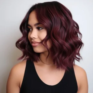 Waviii Glam – Short Bob Wig – Human Hair Burgundy Colored