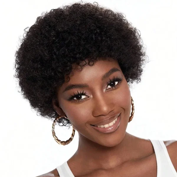 Waviii Elegance – Afro Puff Curly Bob – Human Hair 4 Colors - Image 2