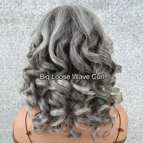 Waviii Luxe – Short Bob Wig – Human Hai Sliver Gray - Image 2