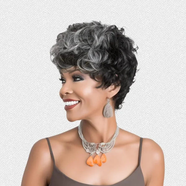Waviii Luxe – Short Curly Wig – Synthetic Hair layered style - Image 4