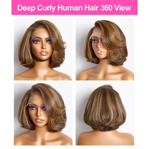 Waviii Luxe – Lace Front Bob Wig – Short Human Hair - Image 4