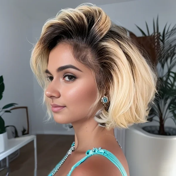Waviii Luxe – Short Pixie Wig – Human Hair Colored - Image 5
