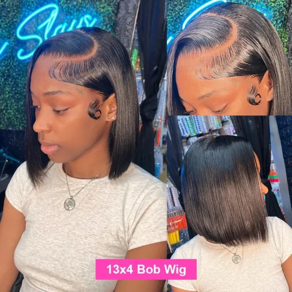 Waviii Glam – Short Straight Wig – Human Hair - Image 4